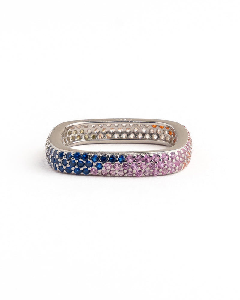 Colour Pavé Square Band, Wide